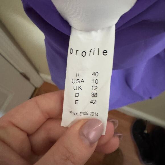 Nordstrom Profile Purple Tutti Frutti Skirted One Piece Bathing Suit Size 10 - Picture 9 of 11